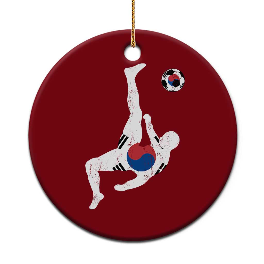 South Korea Soccer Ceramic Ornament Bicycle Kick Silhouette Korean Flag TS10 1pc Red Print Your Wear