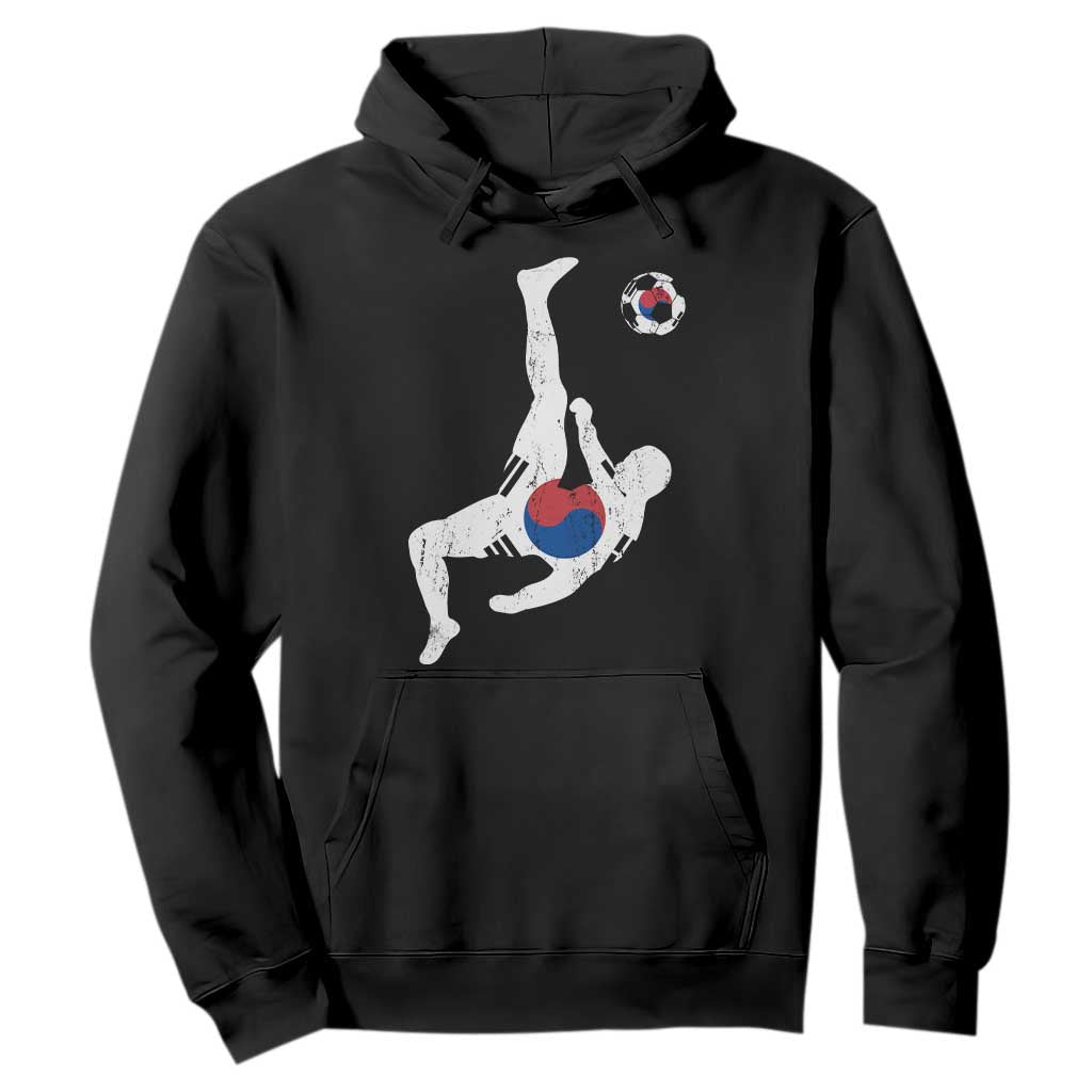 South Korea Soccer Hoodie Bicycle Kick Silhouette Korean Flag TS10 Black Print Your Wear