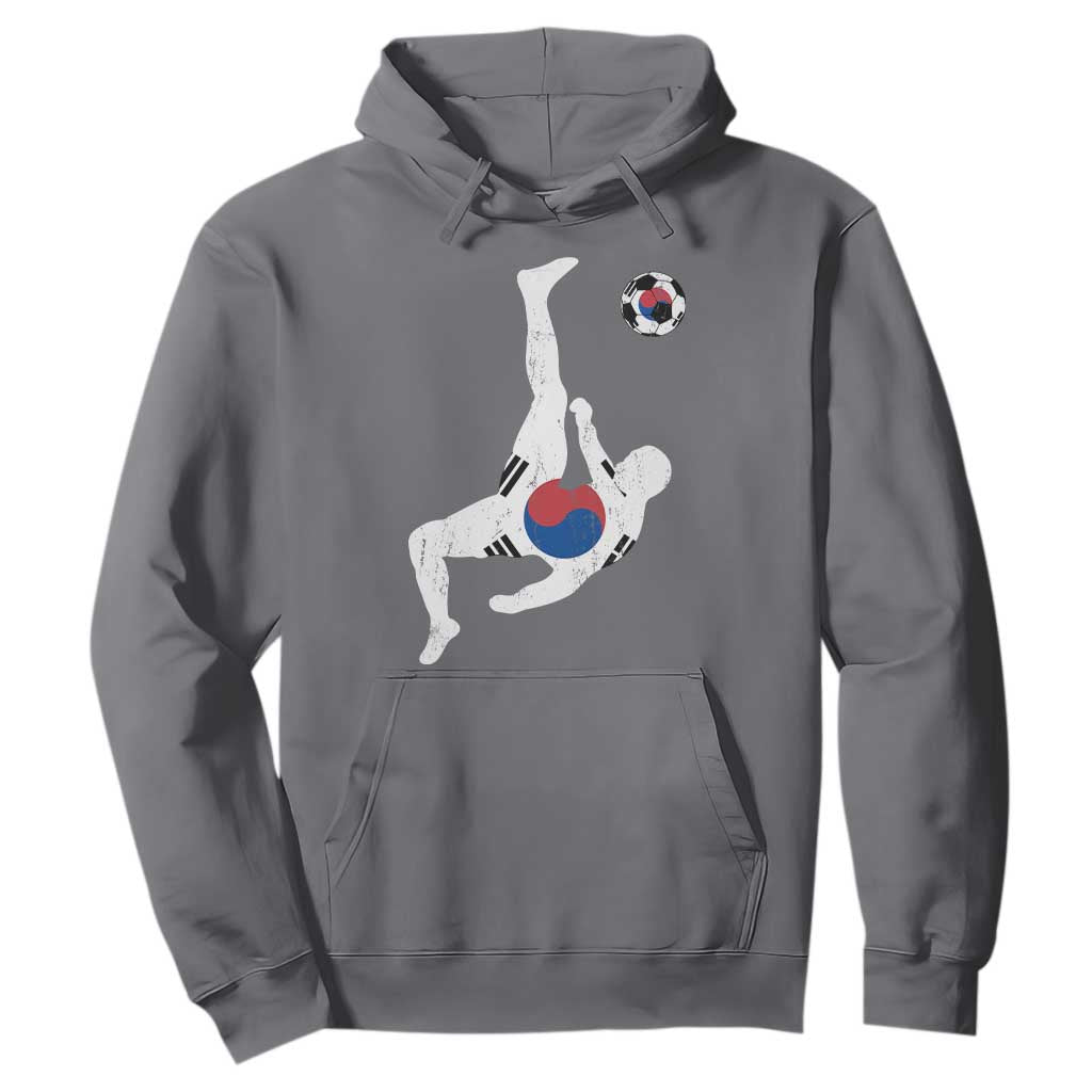 South Korea Soccer Hoodie Bicycle Kick Silhouette Korean Flag TS10 Charcoal Print Your Wear