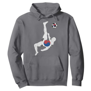 South Korea Soccer Hoodie Bicycle Kick Silhouette Korean Flag TS10 Charcoal Print Your Wear