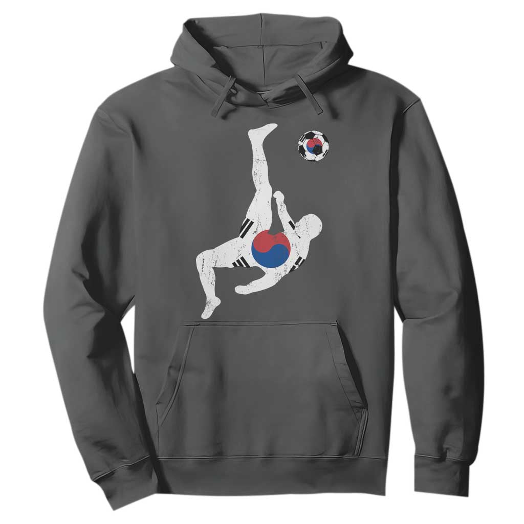 South Korea Soccer Hoodie Bicycle Kick Silhouette Korean Flag TS10 Dark Heather Print Your Wear