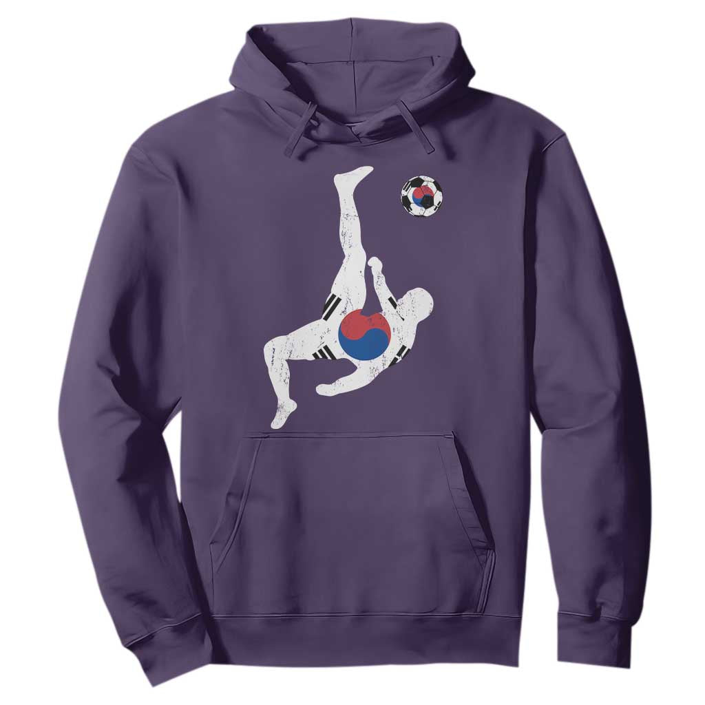 South Korea Soccer Hoodie Bicycle Kick Silhouette Korean Flag TS10 Purple Print Your Wear