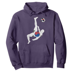 South Korea Soccer Hoodie Bicycle Kick Silhouette Korean Flag TS10 Purple Print Your Wear