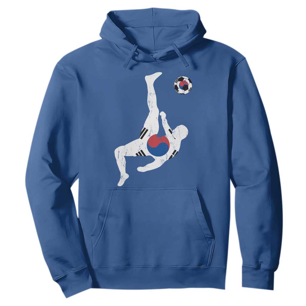 South Korea Soccer Hoodie Bicycle Kick Silhouette Korean Flag TS10 Royal Blue Print Your Wear