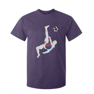 South Korea Soccer T Shirt For Kid Bicycle Kick Silhouette Korean Flag TS10 Purple Print Your Wear