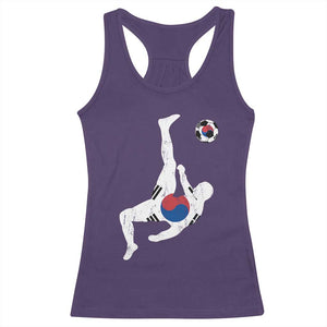 South Korea Soccer Racerback Tank Top Bicycle Kick Silhouette Korean Flag TS10 Purple Print Your Wear