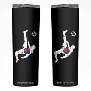 South Korea Soccer Skinny Tumbler Bicycle Kick Silhouette Korean Flag TS10 Black Print Your Wear