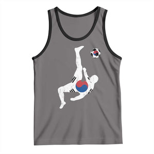 South Korea Soccer Tank Top Bicycle Kick Silhouette Korean Flag TS10 Deep Heather Black Print Your Wear