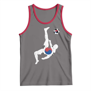 South Korea Soccer Tank Top Bicycle Kick Silhouette Korean Flag TS10 Deep Heather Red Print Your Wear