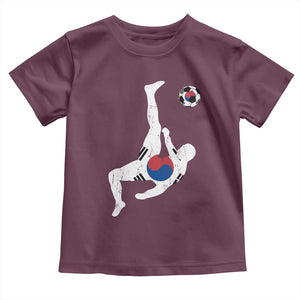 South Korea Soccer Toddler T Shirt Bicycle Kick Silhouette Korean Flag TS10 Maroon Print Your Wear