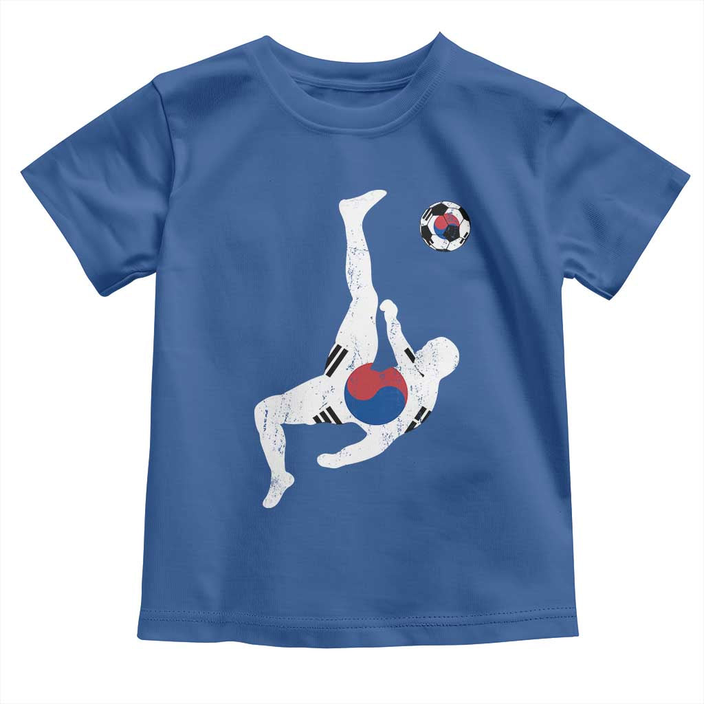 South Korea Soccer Toddler T Shirt Bicycle Kick Silhouette Korean Flag TS10 Royal Blue Print Your Wear