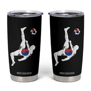 South Korea Soccer Tumbler Cup Bicycle Kick Silhouette Korean Flag TS10 Black Print Your Wear