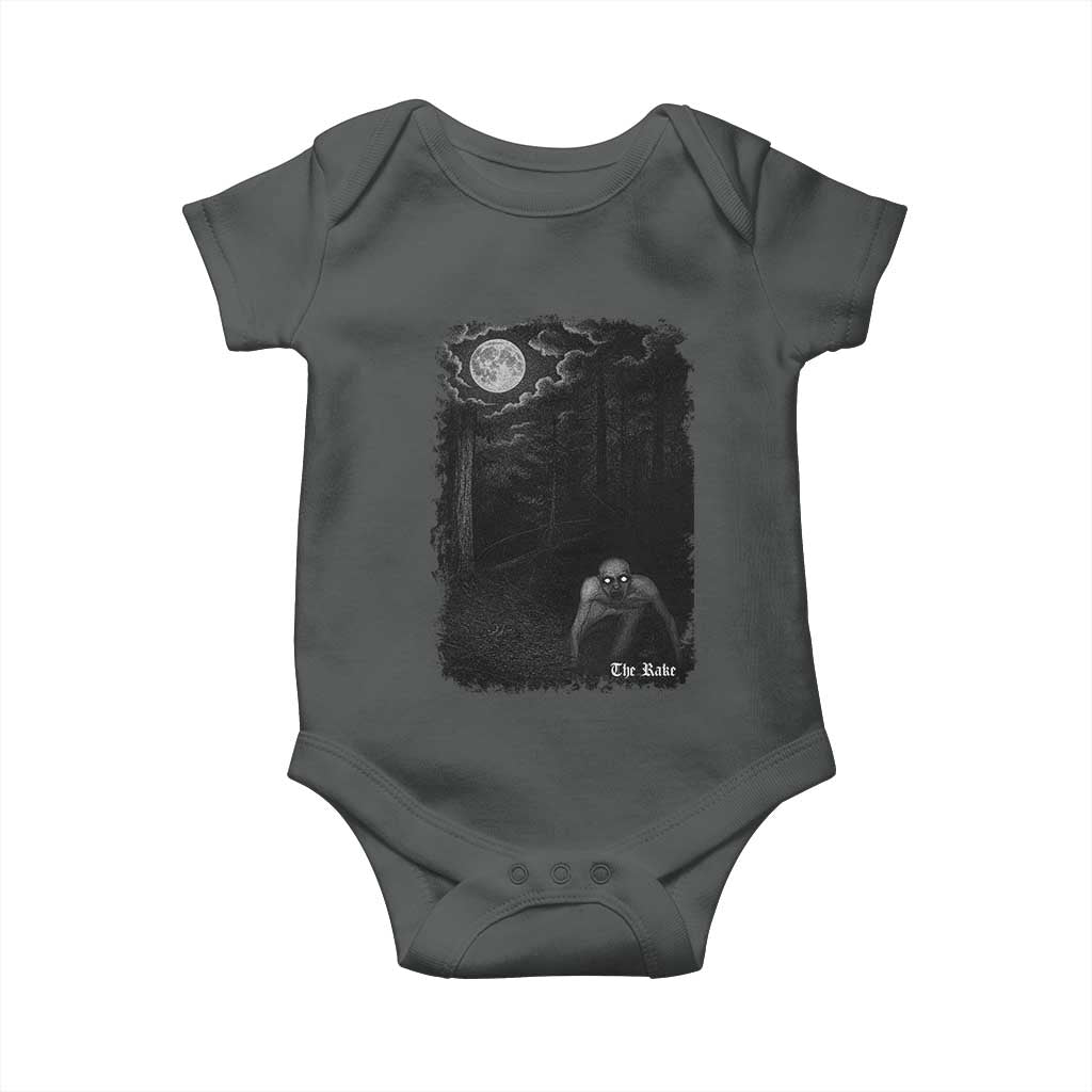 Rake Creepypasta Baby Onesie Cryptid Series Cryptozoology Gift Creepy Horror Halloween TS10 Dark Heather Print Your Wear