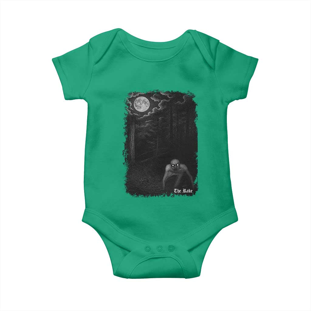 Rake Creepypasta Baby Onesie Cryptid Series Cryptozoology Gift Creepy Horror Halloween TS10 Irish Green Print Your Wear