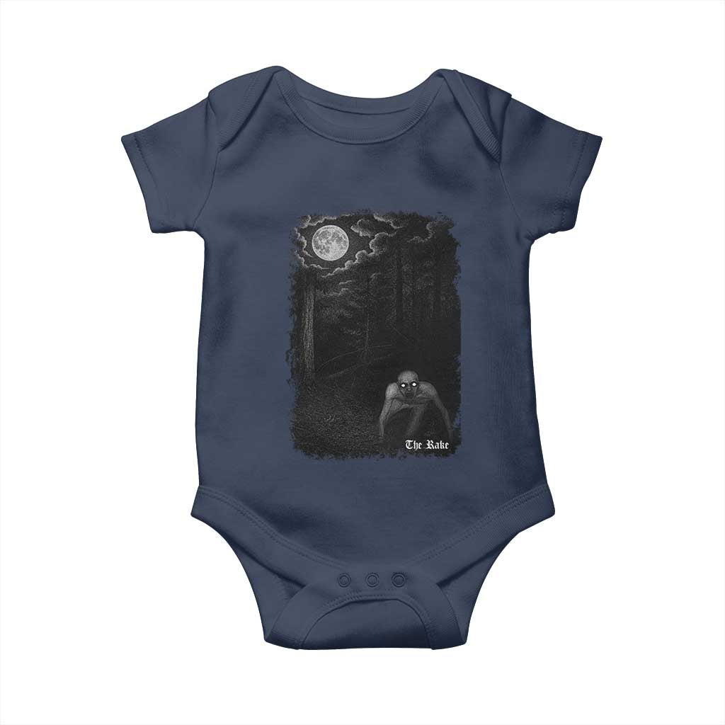 Rake Creepypasta Baby Onesie Cryptid Series Cryptozoology Gift Creepy Horror Halloween TS10 Navy Print Your Wear