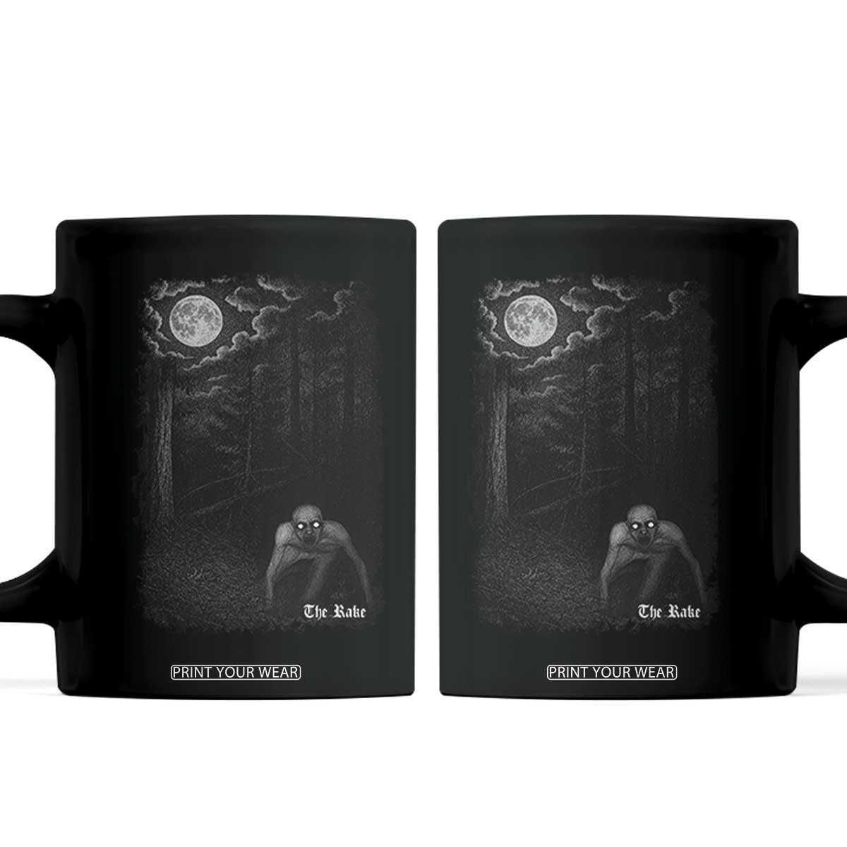 Rake Creepypasta Coffee Mug Cryptid Series Cryptozoology Gift Creepy Horror Halloween TS10 Black Print Your Wear