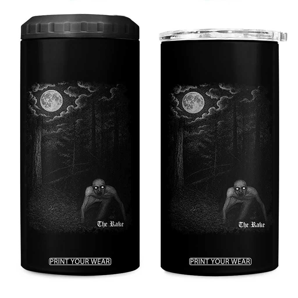 Rake Creepypasta 4 in 1 Can Cooler Tumbler Cryptid Series Cryptozoology Gift Creepy Horror Halloween TS10 One Size: 16 oz Black Print Your Wear