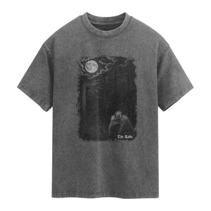 Rake Creepypasta Washed Cotton T-Shirt Cryptid Series Cryptozoology Gift Creepy Horror Halloween