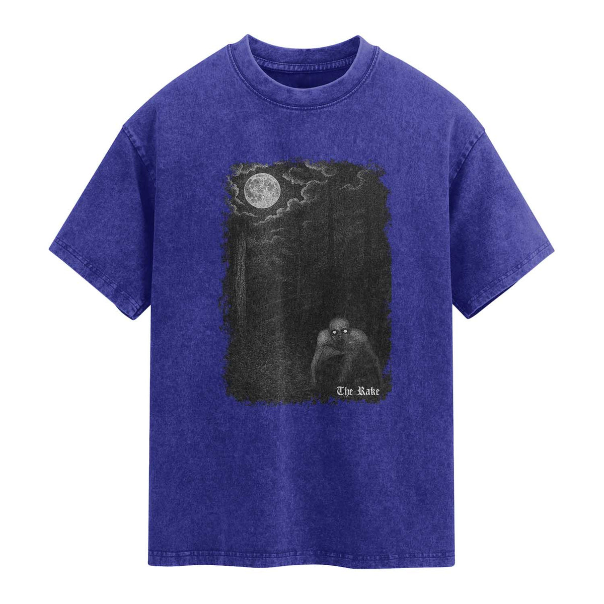 Rake Creepypasta Washed Cotton T-Shirt Cryptid Series Cryptozoology Gift Creepy Horror Halloween