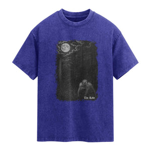 Rake Creepypasta Washed Cotton T-Shirt Cryptid Series Cryptozoology Gift Creepy Horror Halloween