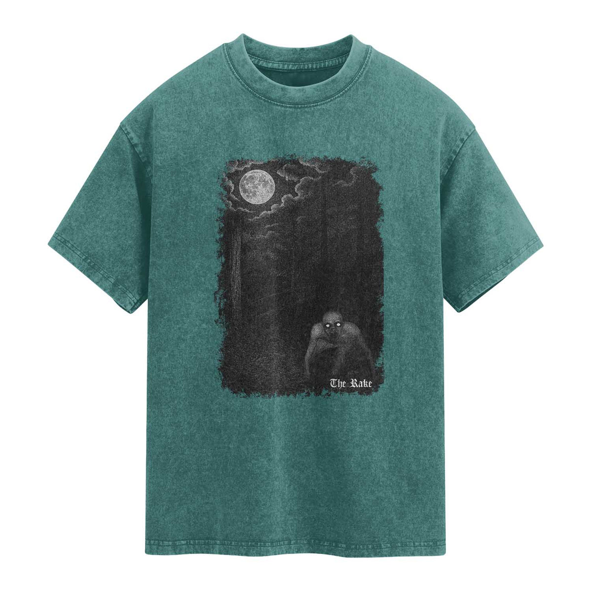 Rake Creepypasta Washed Cotton T-Shirt Cryptid Series Cryptozoology Gift Creepy Horror Halloween