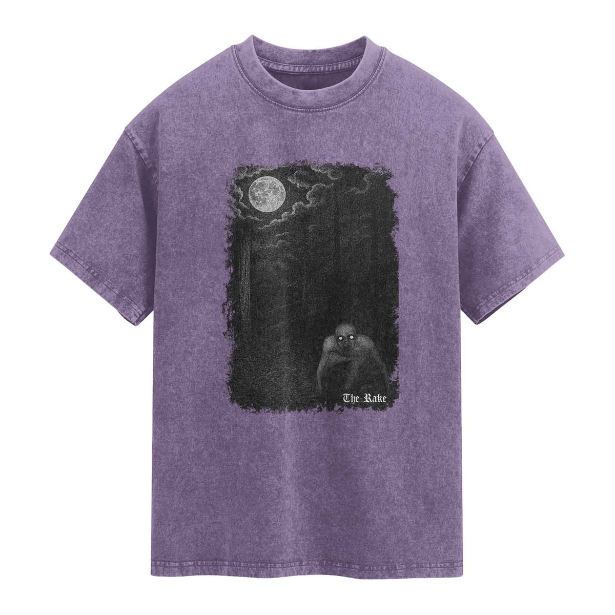 Rake Creepypasta Washed Cotton T-Shirt Cryptid Series Cryptozoology Gift Creepy Horror Halloween