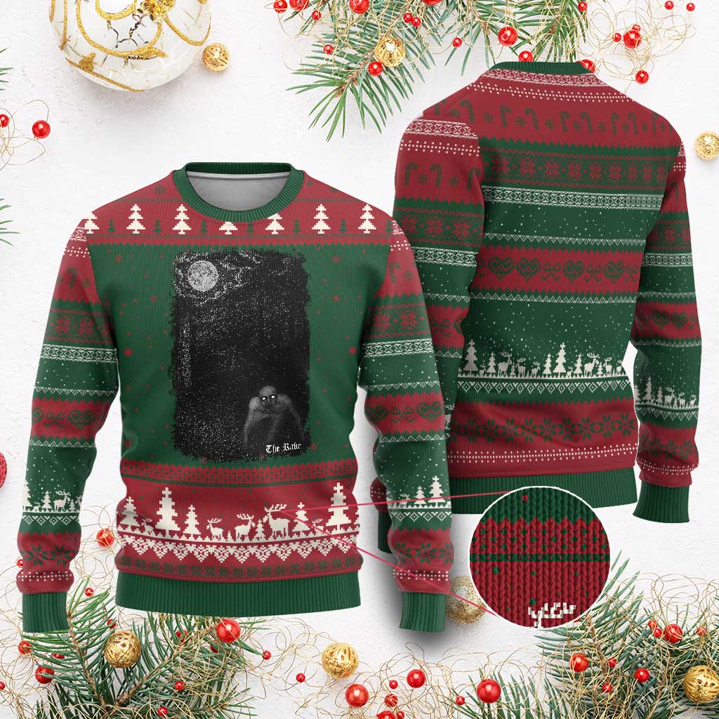 Rake Creepypasta Ugly Christmas Sweater Cryptid Series Cryptozoology Gift Creepy Horror Halloween TS10 Red Green Print Your Wear