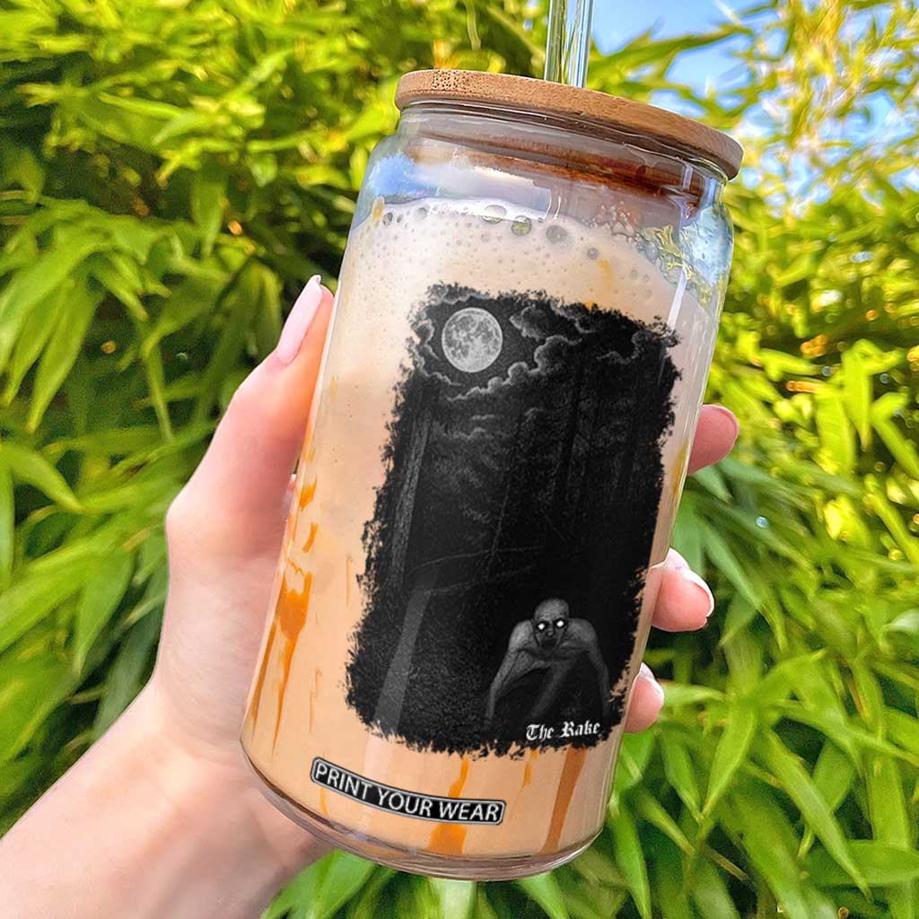 Rake Creepypasta Glass Can Cryptid Series Cryptozoology Gift Creepy Horror Halloween TS10 Black Print Your Wear