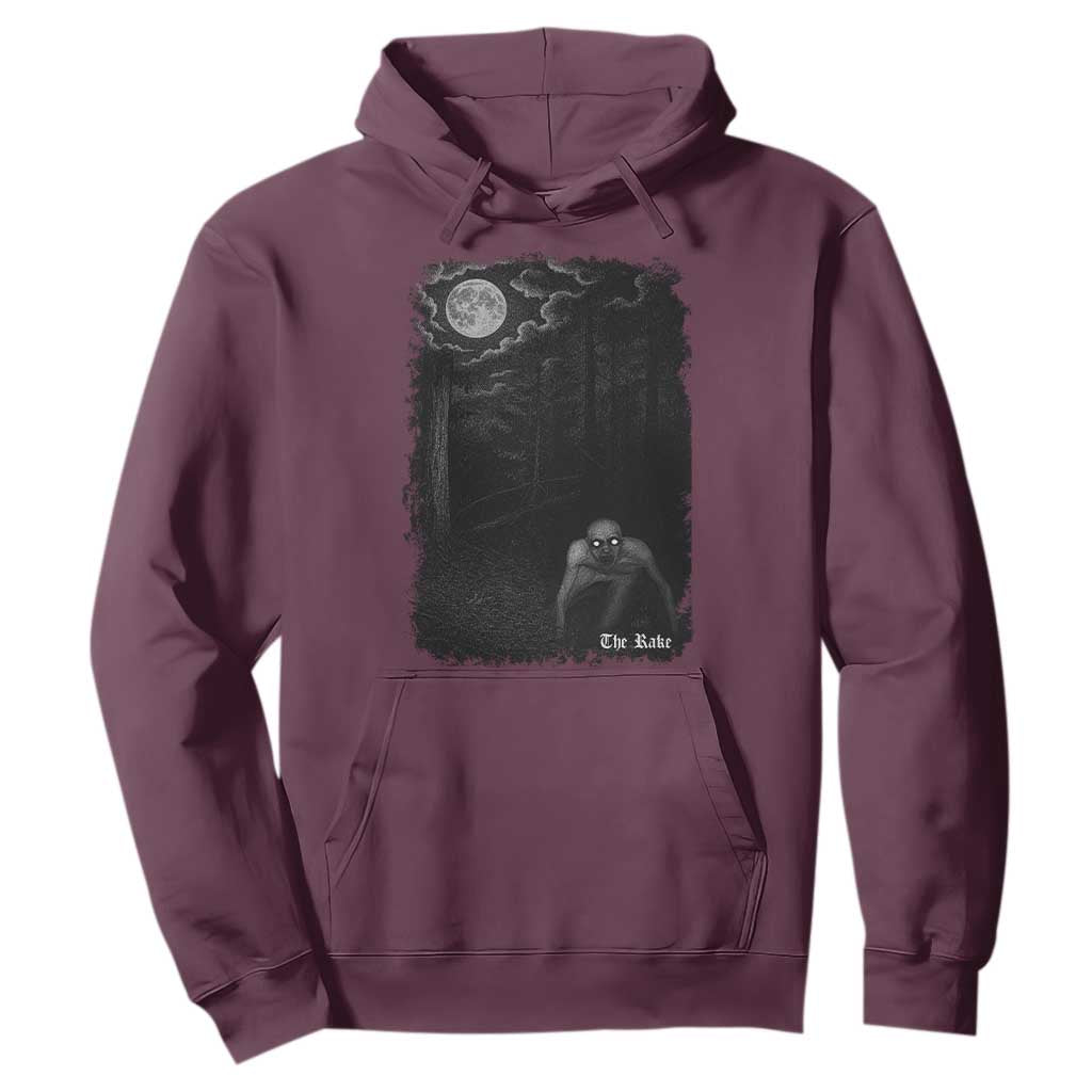 Rake Creepypasta Hoodie Cryptid Series Cryptozoology Gift Creepy Horror Halloween TS10 Maroon Print Your Wear