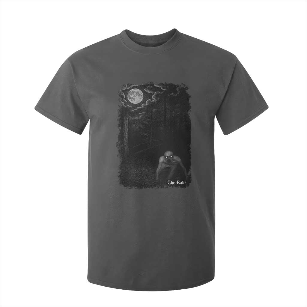 Rake Creepypasta T Shirt For Kid Cryptid Series Cryptozoology Gift Creepy Horror Halloween TS10 Dark Heather Print Your Wear