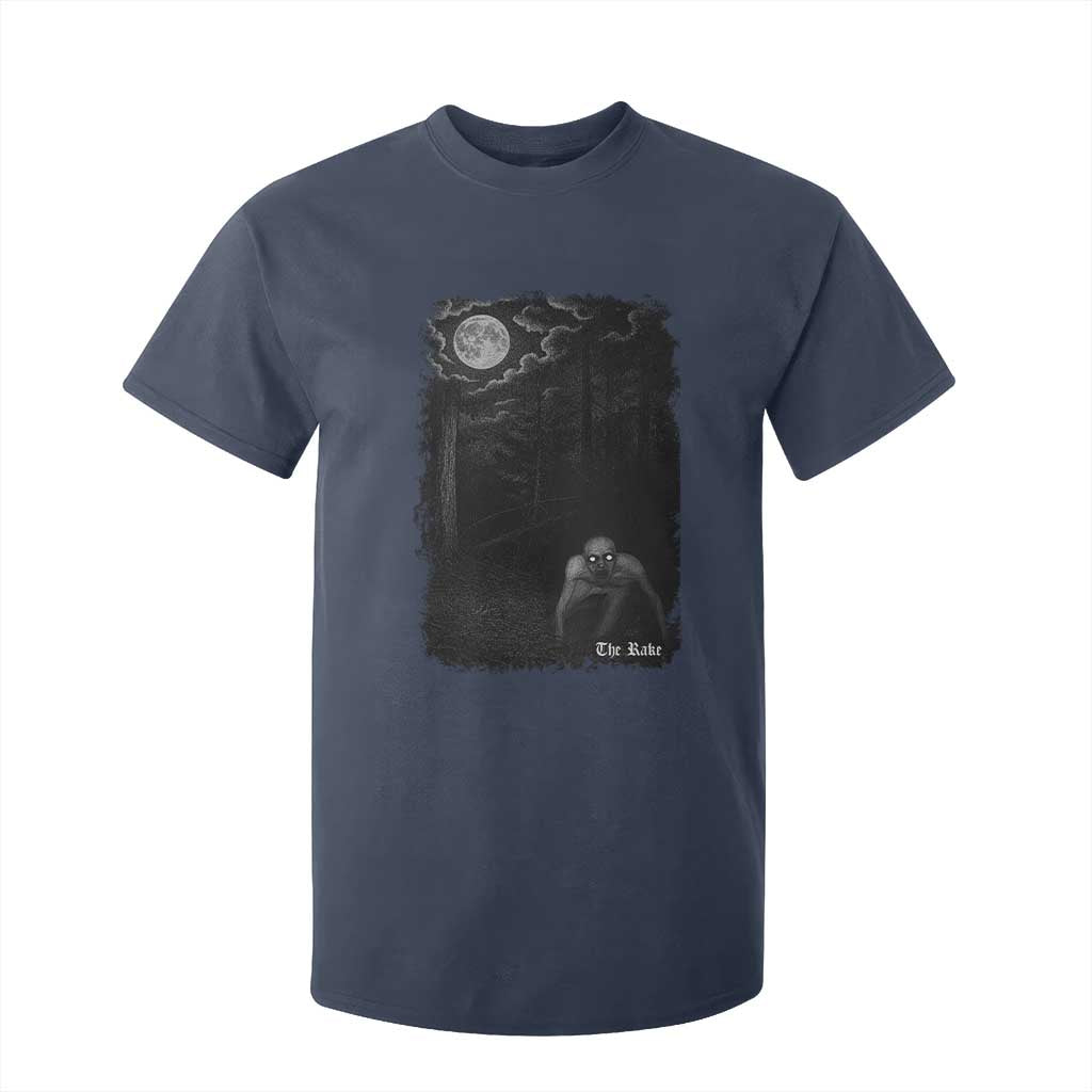 Rake Creepypasta T Shirt For Kid Cryptid Series Cryptozoology Gift Creepy Horror Halloween TS10 Navy Print Your Wear
