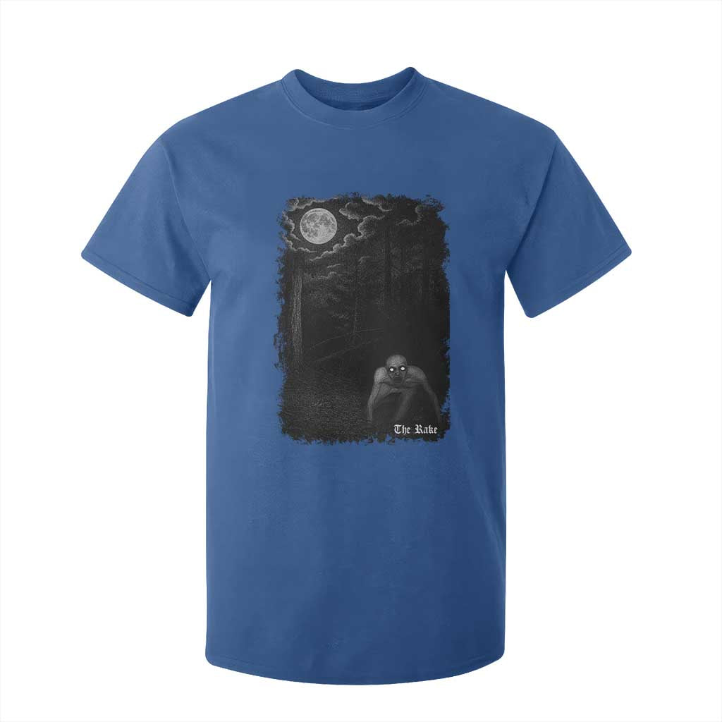 Rake Creepypasta T Shirt For Kid Cryptid Series Cryptozoology Gift Creepy Horror Halloween TS10 Royal Blue Print Your Wear