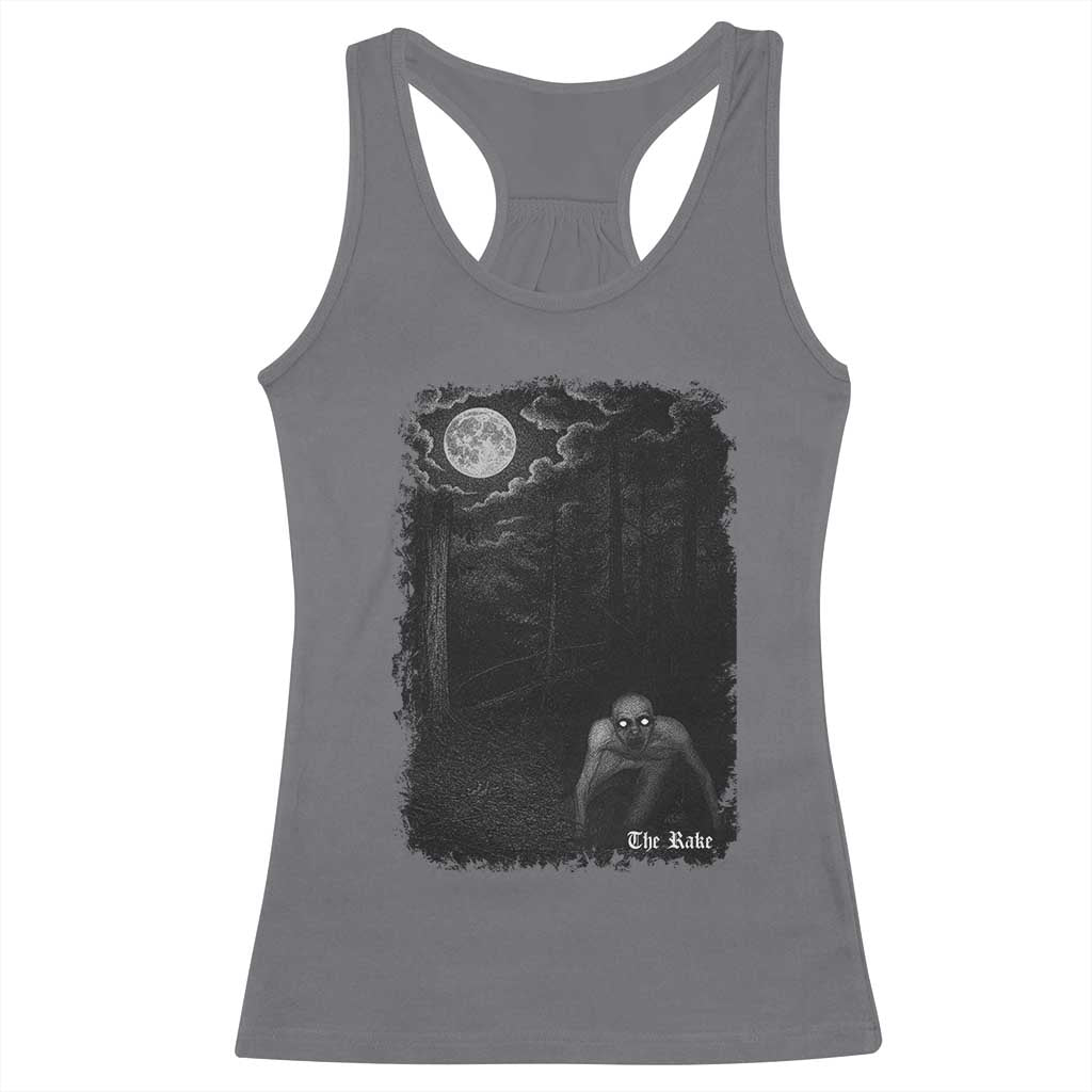 Rake Creepypasta Racerback Tank Top Cryptid Series Cryptozoology Gift Creepy Horror Halloween TS10 Charcoal Print Your Wear