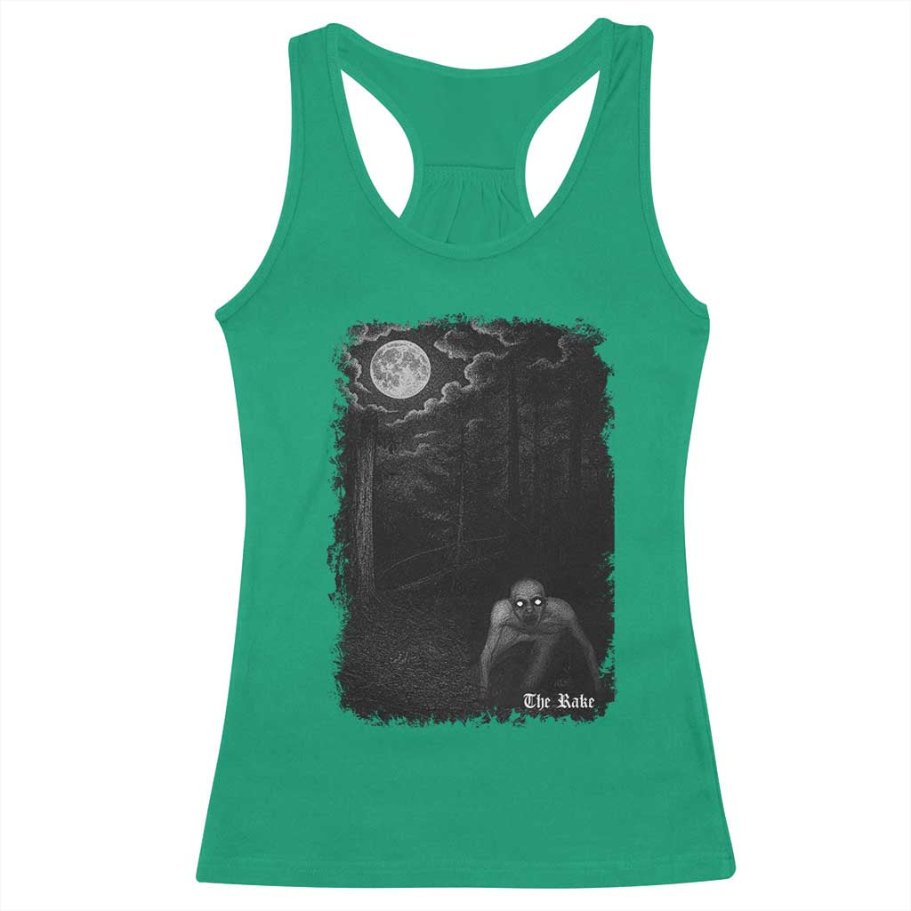 Rake Creepypasta Racerback Tank Top Cryptid Series Cryptozoology Gift Creepy Horror Halloween TS10 Irish Green Print Your Wear