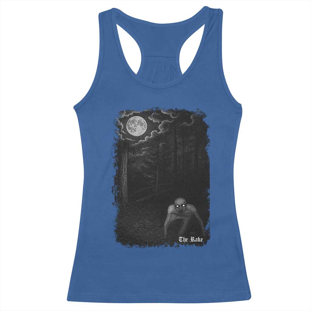 Rake Creepypasta Racerback Tank Top Cryptid Series Cryptozoology Gift Creepy Horror Halloween TS10 Royal Blue Print Your Wear