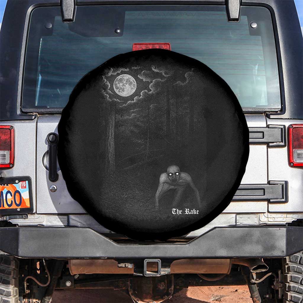 Rake Creepypasta Spare Tire Cover Cryptid Series Cryptozoology Gift Creepy Horror Halloween TS10 No hole Black Print Your Wear
