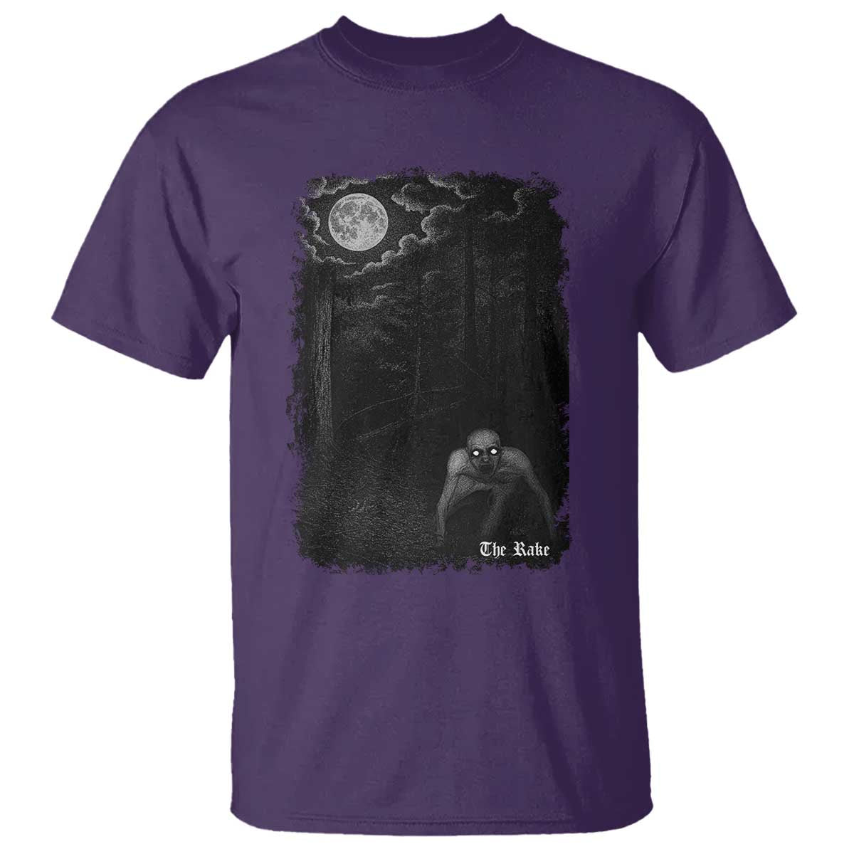 Rake Creepypasta T Shirt Cryptid Series Cryptozoology Gift Creepy Horror Halloween TS10 Purple Print Your Wear