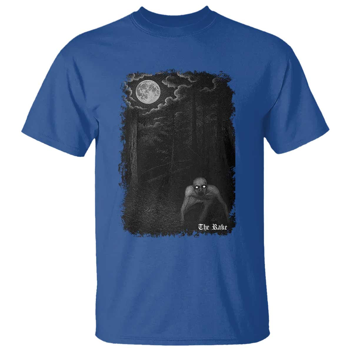 Rake Creepypasta T Shirt Cryptid Series Cryptozoology Gift Creepy Horror Halloween TS10 Royal Blue Print Your Wear