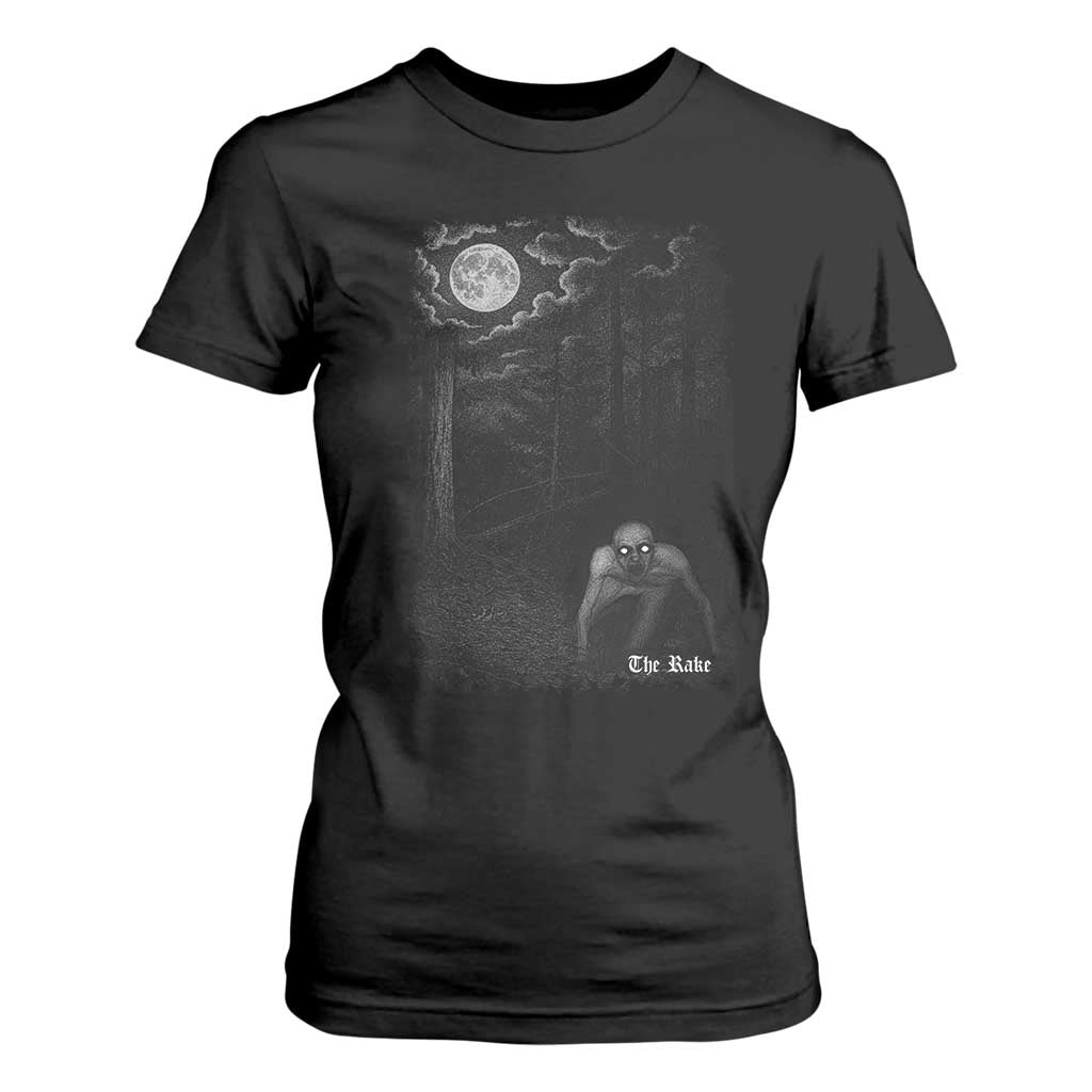Rake Creepypasta T Shirt For Women Cryptid Series Cryptozoology Gift Creepy Horror Halloween TS10 Black Print Your Wear