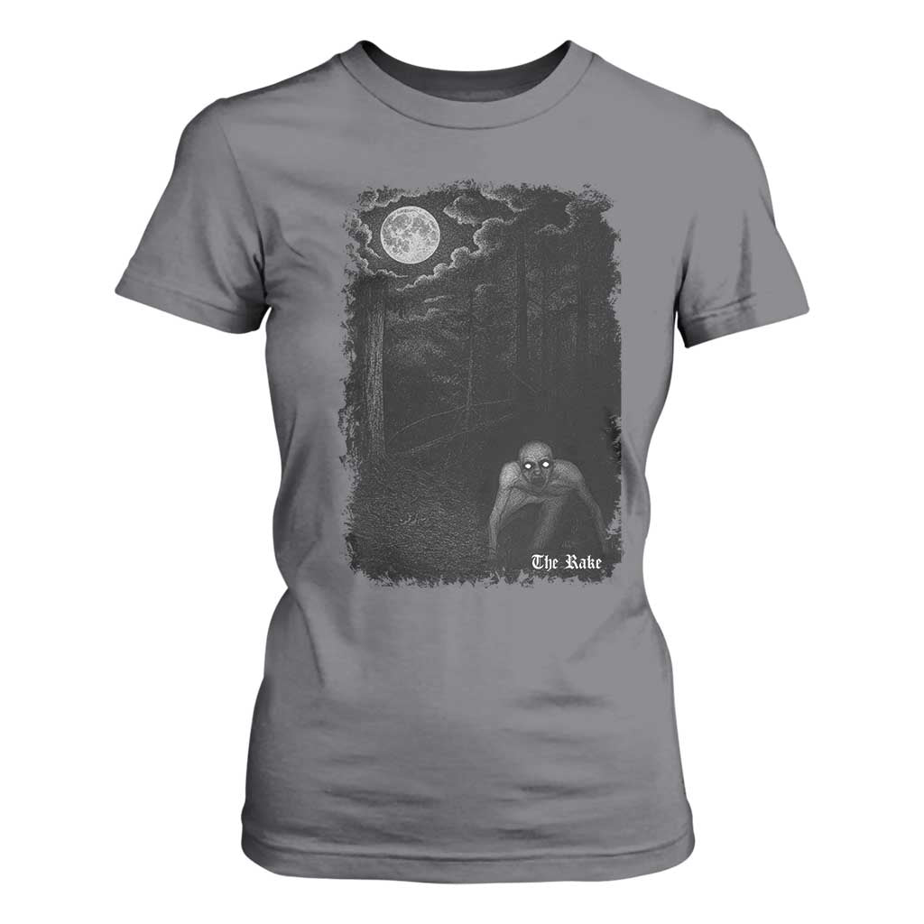 Rake Creepypasta T Shirt For Women Cryptid Series Cryptozoology Gift Creepy Horror Halloween TS10 Charcoal Print Your Wear