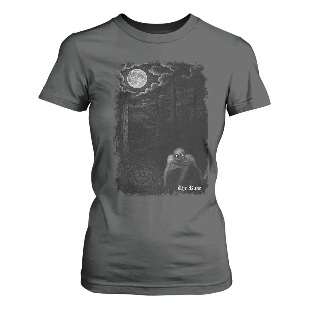 Rake Creepypasta T Shirt For Women Cryptid Series Cryptozoology Gift Creepy Horror Halloween TS10 Dark Heather Print Your Wear