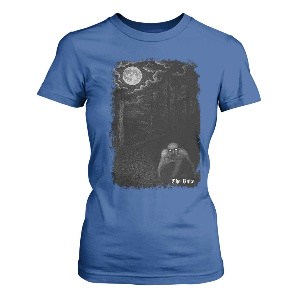 Rake Creepypasta T Shirt For Women Cryptid Series Cryptozoology Gift Creepy Horror Halloween TS10 Royal Blue Print Your Wear