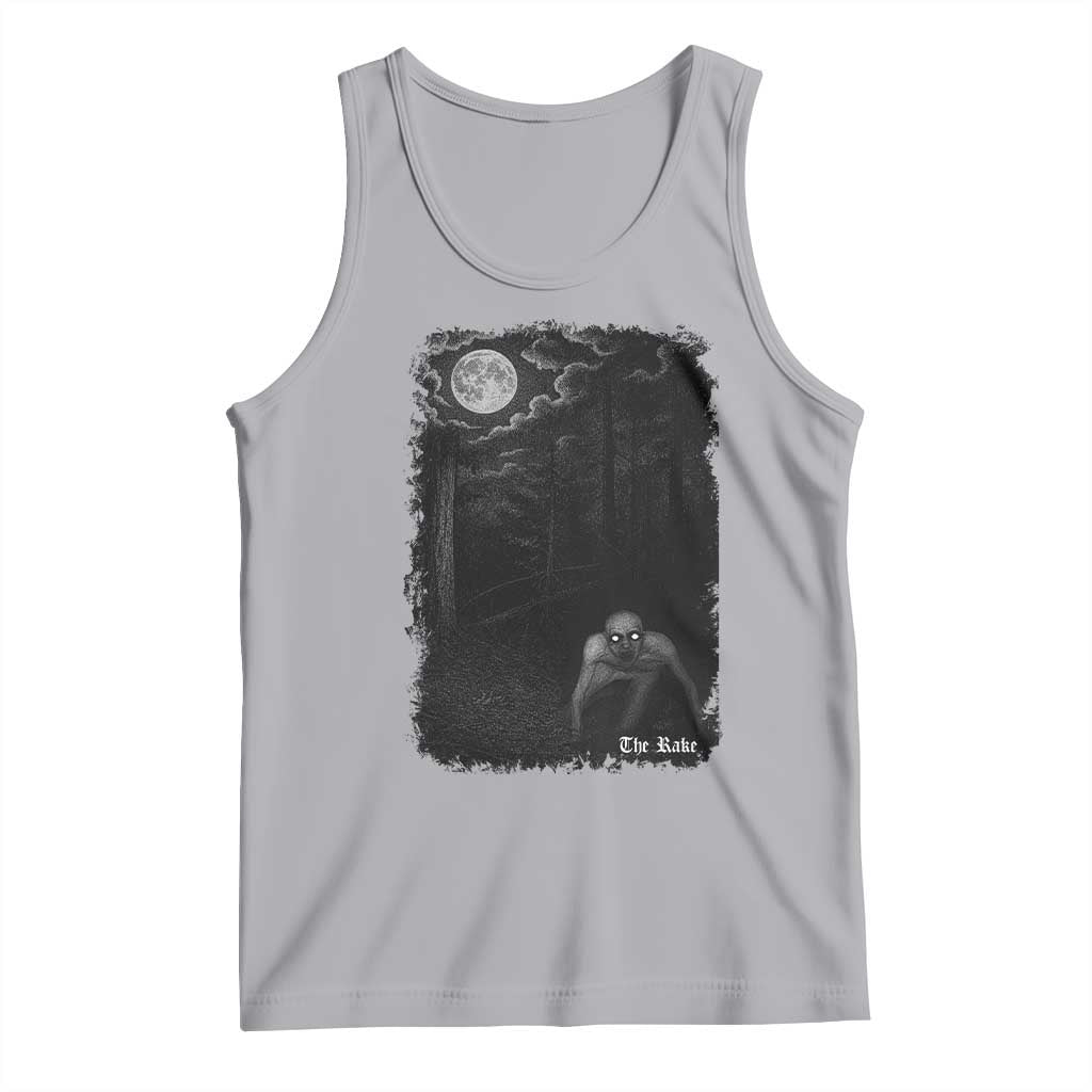 Rake Creepypasta Tank Top Cryptid Series Cryptozoology Gift Creepy Horror Halloween TS10 Athletic Heather Print Your Wear