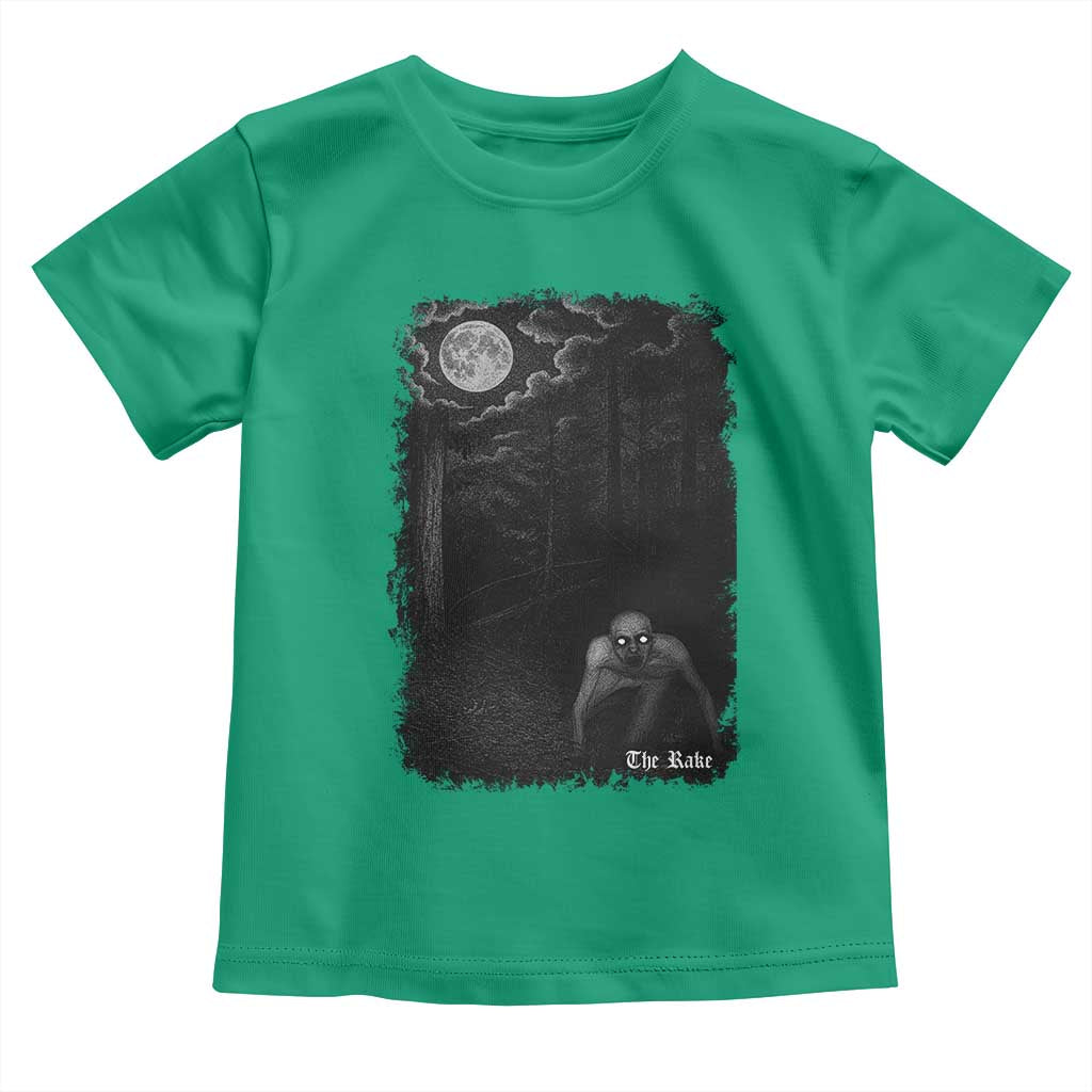 Rake Creepypasta Toddler T Shirt Cryptid Series Cryptozoology Gift Creepy Horror Halloween TS10 Irish Green Print Your Wear