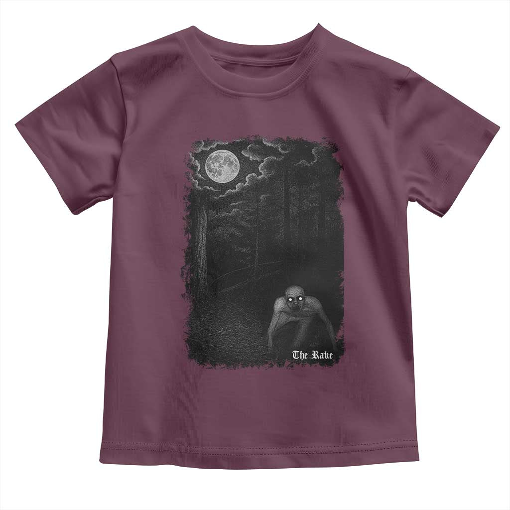 Rake Creepypasta Toddler T Shirt Cryptid Series Cryptozoology Gift Creepy Horror Halloween TS10 Maroon Print Your Wear