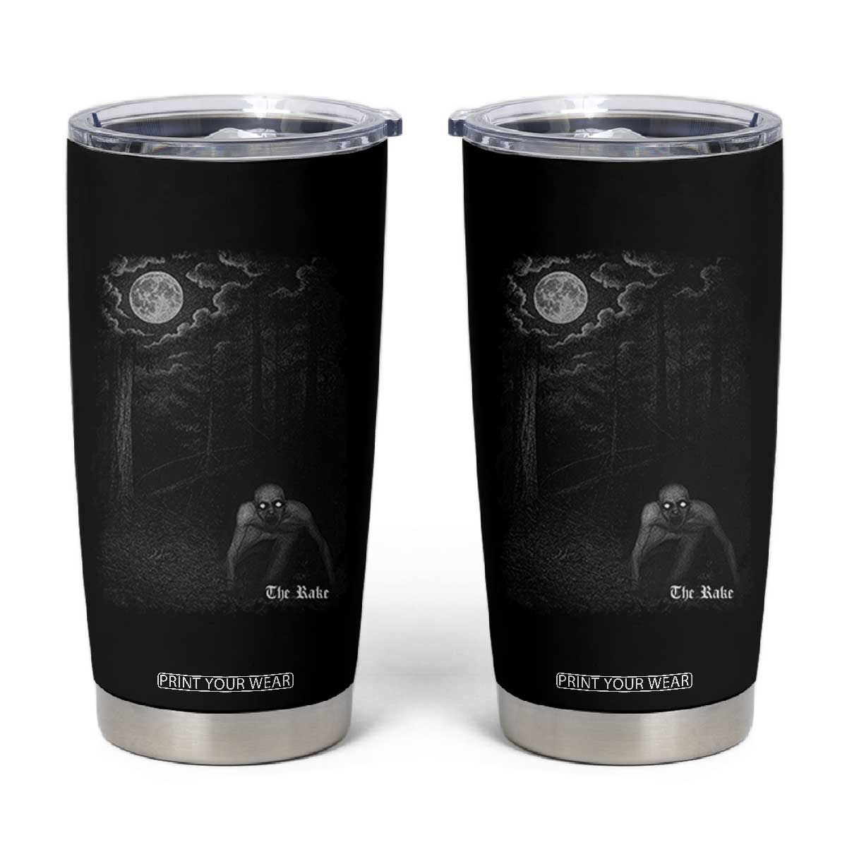 Rake Creepypasta Tumbler Cup Cryptid Series Cryptozoology Gift Creepy Horror Halloween TS10 Black Print Your Wear