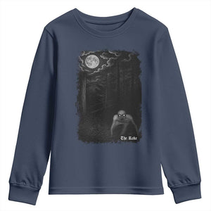 Rake Creepypasta Youth Sweatshirt Cryptid Series Cryptozoology Gift Creepy Horror Halloween TS10 Navy Print Your Wear