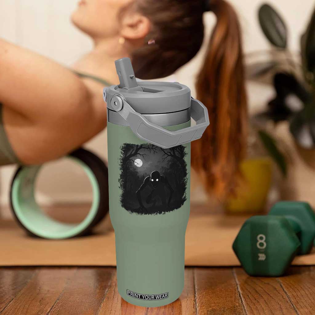 Rake Creepypasta Flip Straw Tumbler Creepy Cryptid Series Cryptozoology Gift Halloween TS10 One Size: 30 oz Moss Green Print Your Wear