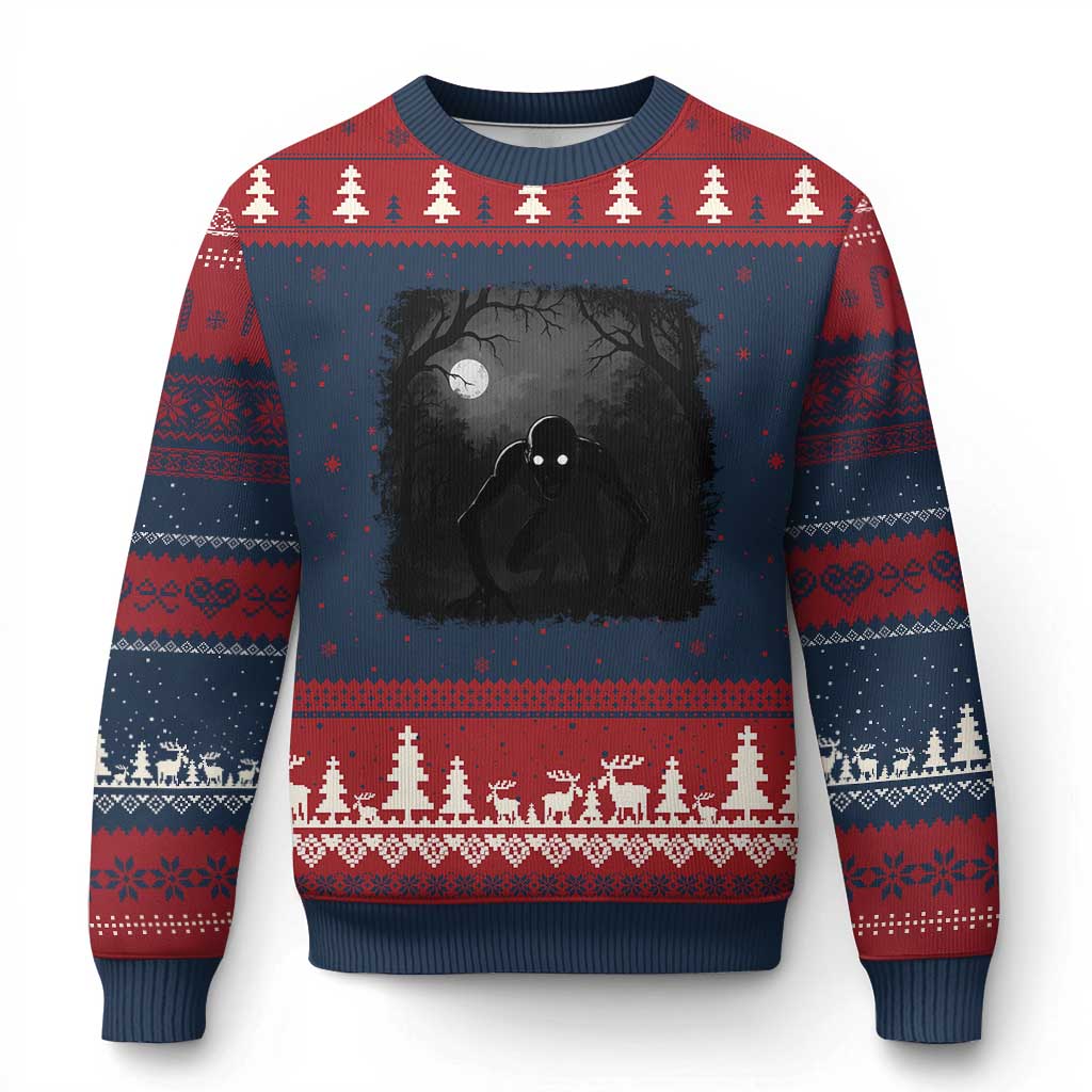 Rake Creepypasta Ugly Christmas Sweater Creepy Cryptid Series Cryptozoology Gift Halloween TS10 Navy Red Print Your Wear