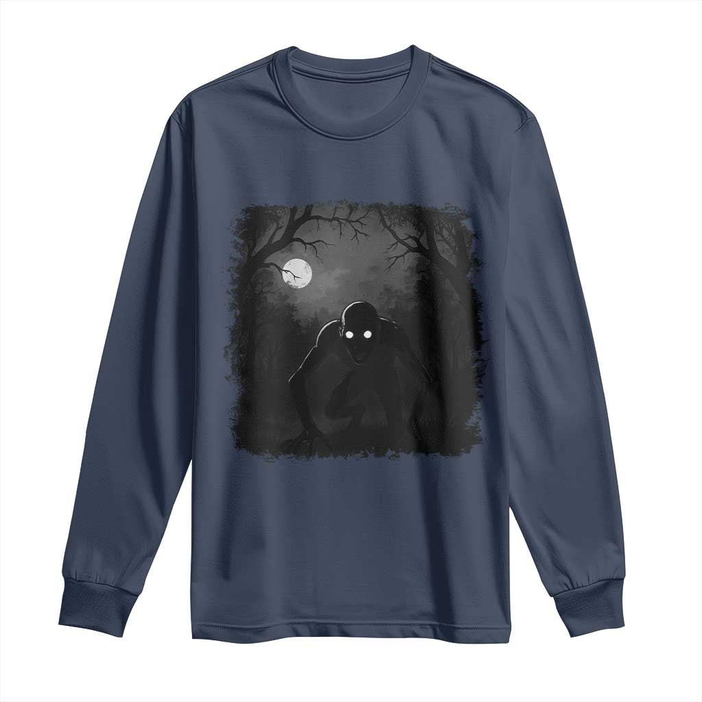 Rake Creepypasta Long Sleeve Shirt Creepy Cryptid Series Cryptozoology Gift Halloween TS10 Navy Print Your Wear